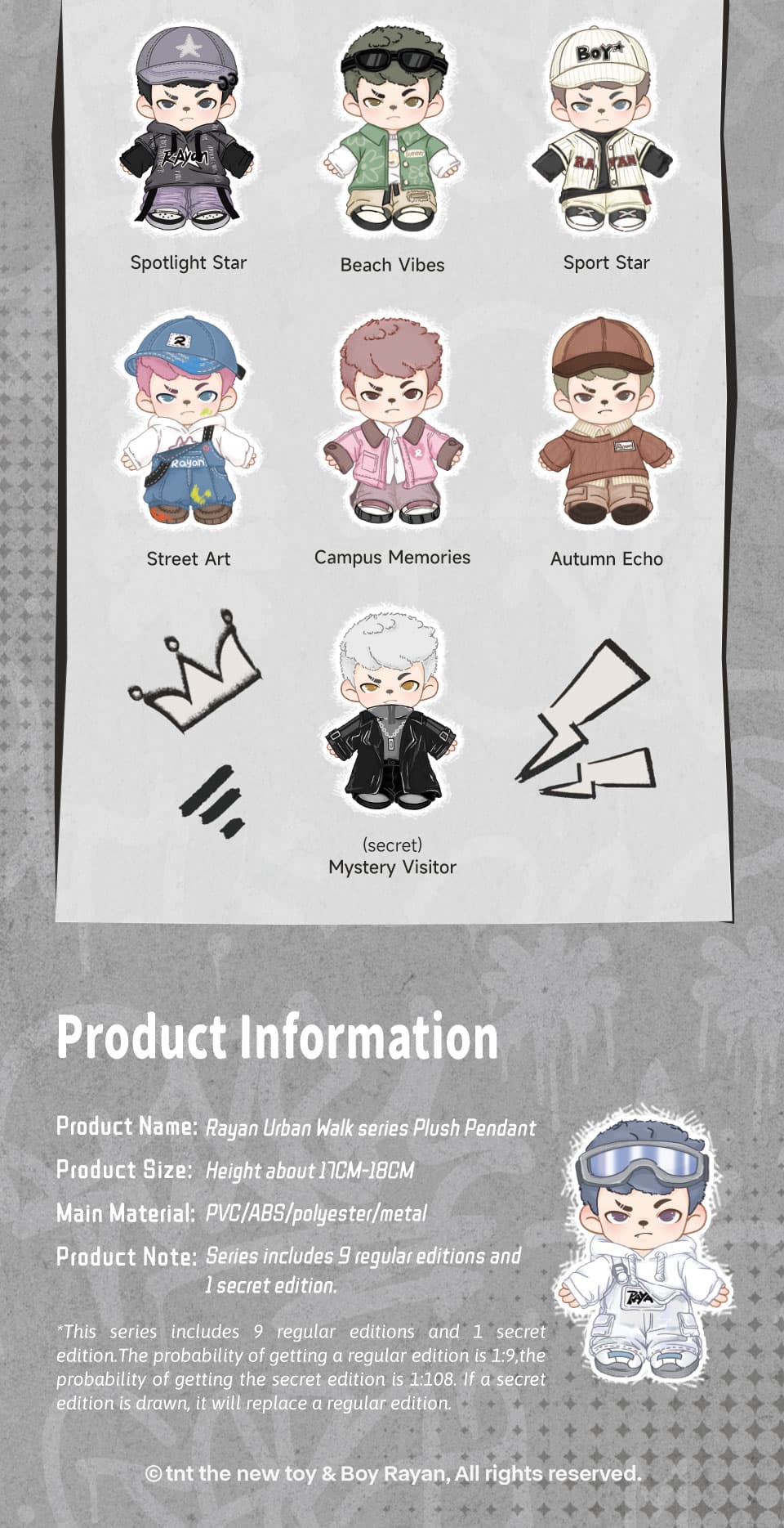 Rayan Urban Walk series Plush Pendant「Classic Edition」 产品详情图 12 - TNT SPACE