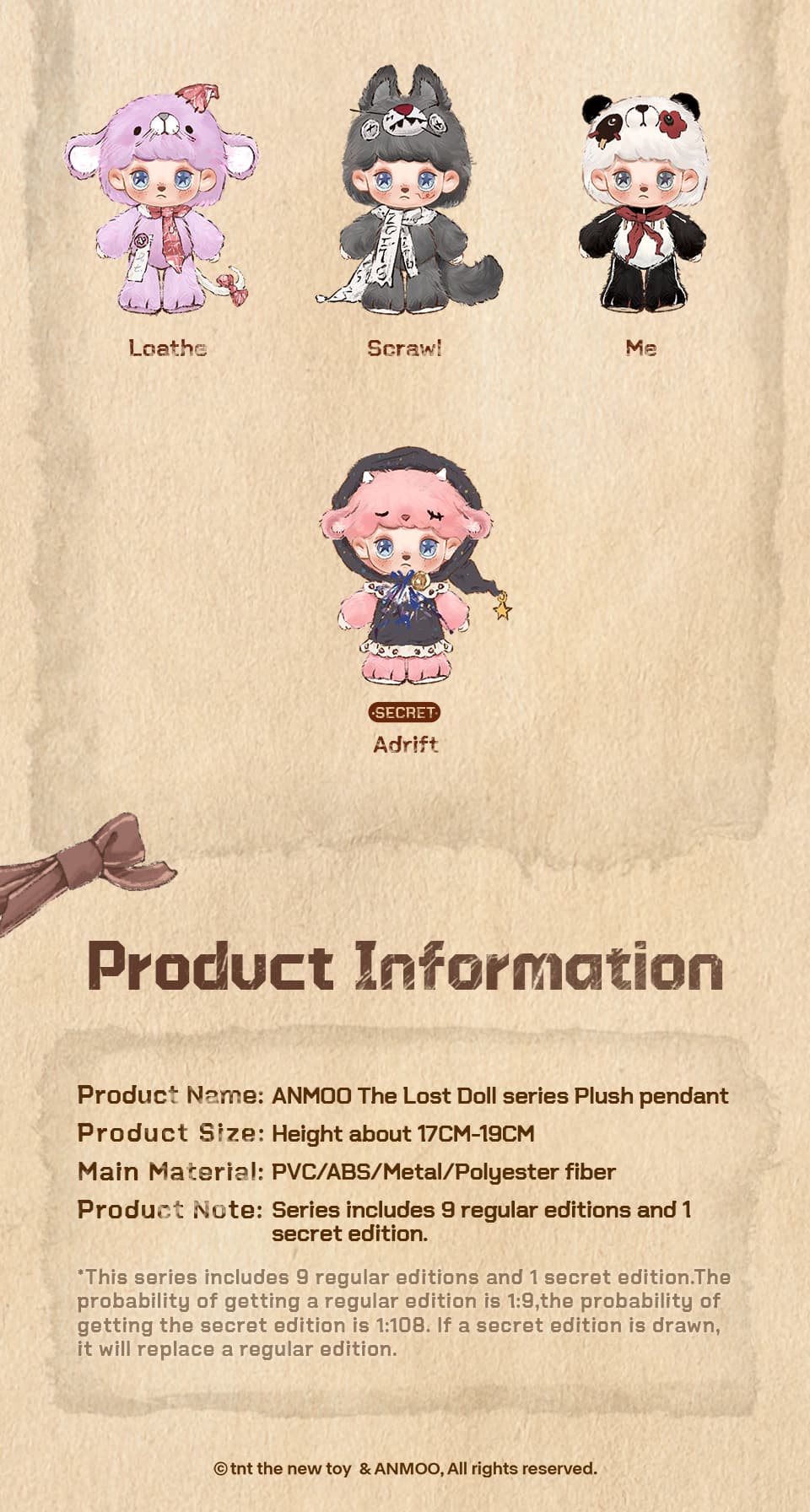 ANMOO The Lost Doll series Plush pendant 产品详情图 12 - TNT SPACE